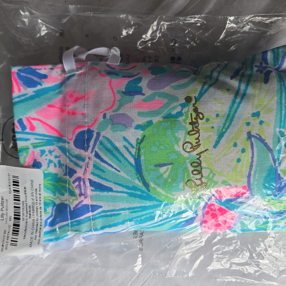 Lilly Pulitzer Via Flora Gold Floral Statement Necklace - Picture 5 of 5
